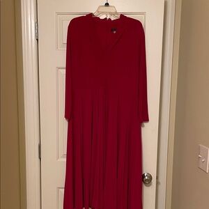 Tommy Hilfiger Crimson Long Sleeve Maxi Dress